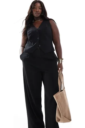 Pieces® Pantalones de sastre dad negros holgados de PIECES Curve
