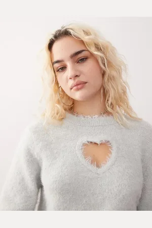 Monki Jersey con abertura en forma de corazón de punto mullido de