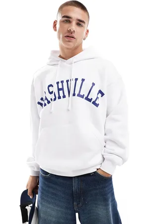 Cotton On Sudadera blanca de corte cuadrado con capucha y estampado "Nashville" de Cotton On