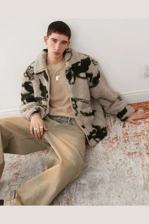 Obey Chaqueta con estampado de setas de sherpa de -Neutro