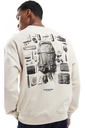 G-Star Sudadera hueso con estampado en la espalda de