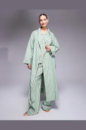 ASOS Albornoz a rayas de tela de