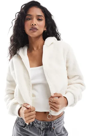 Cotton On Chaqueta beis con capucha y cremallera de sherpa de Cotton On-Blanco