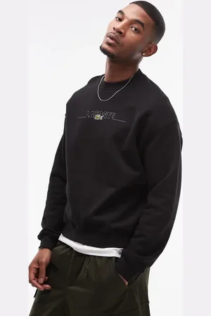 Lacoste Sudadera negra con logo delantero de
