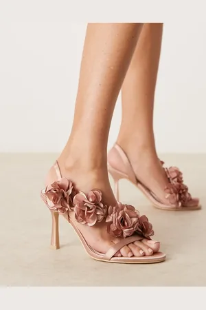 Be Mine Sandalias de novia color rubor de tacón con detalle floral Delira de -Rosa