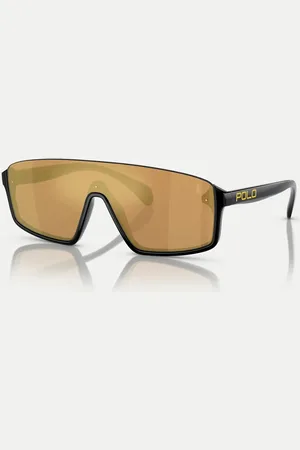 Ralph Lauren Gafas de sol con montura irregular y lentes doradas efecto espejo Ph4211u de Polo