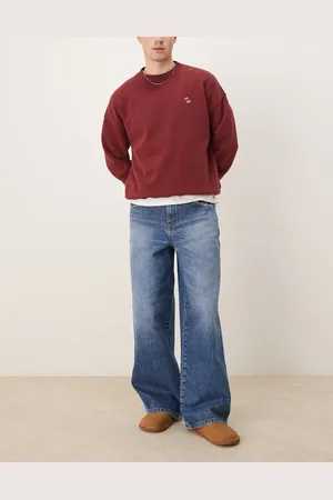 ASOS Vaqueros azules muy holgados con lavado medio y raya lateral de