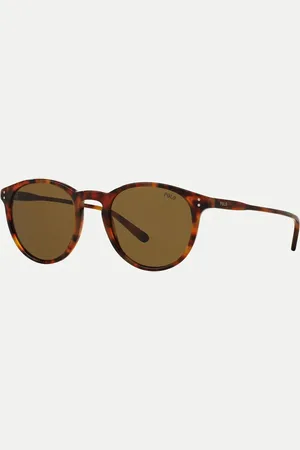 Ralph Lauren Gafas de sol marrón Havana con lentes verdes Phantos de Polo