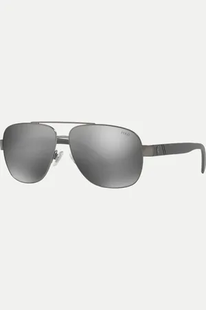 Ralph Lauren Gafas de sol con lentes plateadas efecto espejo Pilot de Polo