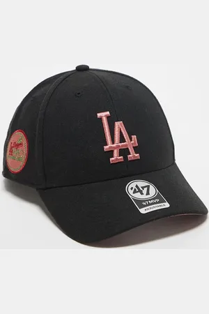 47 Brand Gorra negra con parche de los LA Dodgers en contraste Clean Up de