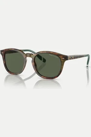 Ralph Lauren Gafas de sol marrón brillante efecto carey con lentes verdes polarizadas Ph4206 Phantos de Polo