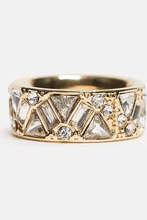 ASOS Anillo con detalle de cristales variados de ASOS DESIGN Curve