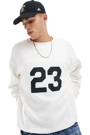 Cotton On Sudadera de corte cuadrado con cuello redondo y estampado gráfico "23" de Cotton On-Blanco