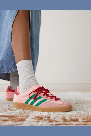 adidas Zapatillas de deporte verdes y rosas Gazelle Indoor de