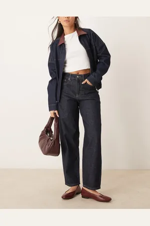 Gina Tricot Vaqueros de pernera barrel con lavado azul añil de