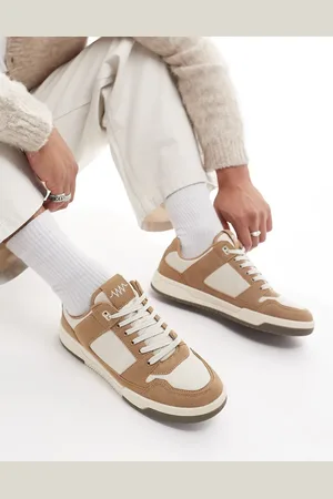 ASOS Zapatillas de deporte color con cordones y suela de goma de -Beis neutro