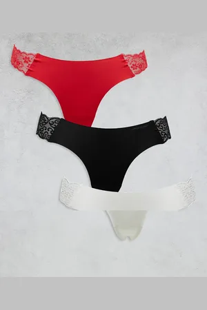 Cotton On Pack de 3 braguitas de color negro, rojo y blanco sin costuras Party Pants de Cotton On-Multicolor