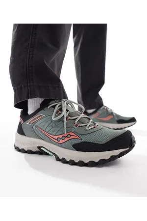 Saucony Zapatillas de deporte verde y melocotón Originals Grid Peak de
