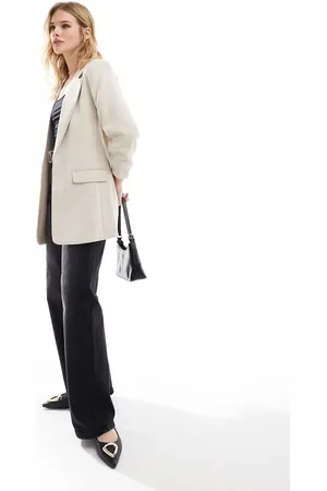 VERO MODA Americana color con mangas fruncidas de tejido texturizado de -Neutro