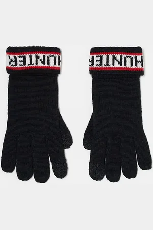 Hunter Guantes negros unisex con logo de