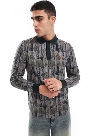 Fred Perry Polo de manga larga con estampado de camuflaje de