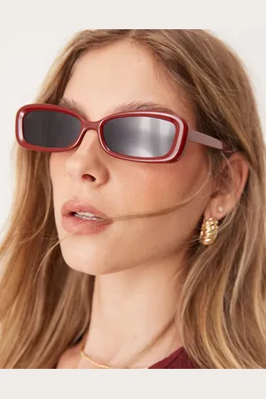 ASOS Gafas de sol brillante cuadradas estrechas con detalles biselados de