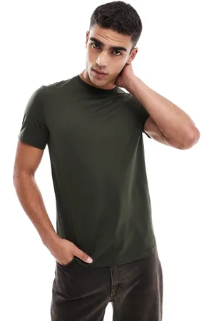 Fred Perry Camiseta caqui con logo doble estampado de