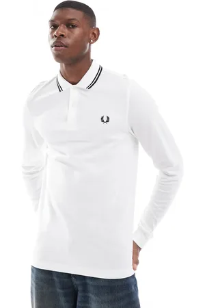 Fred Perry Polo de manga larga con ribetes dobles de