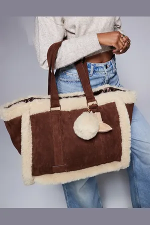 River Island Bolso de hombro con ribete de piel sintética de