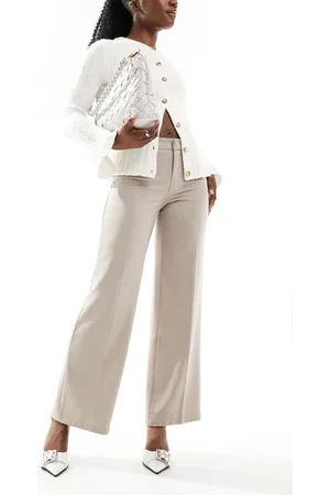 Bershka Pantalones de sastre beis melange de