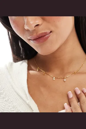 Accessorize Collar con charms celestiales y letra S chapado en oro de la colección Z de