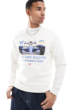 Hollister Sudadera color con estampado de carreras automovilísticas de -Blanco