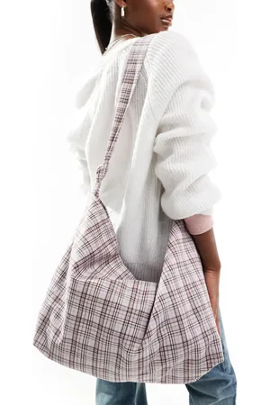 Cotton On Bolso tote a cuadros rosas flexible con nudo de lona Alex de Cotton On-Multicolor