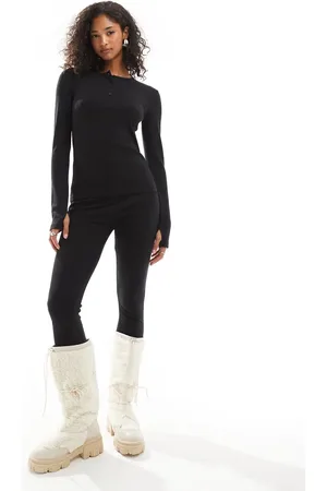 Threadbare Set interior de top y leggings de canalé de Ski