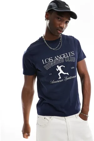 Another Influence Camiseta azul oscuro holgada con estampado "Los Angeles Running Club" de