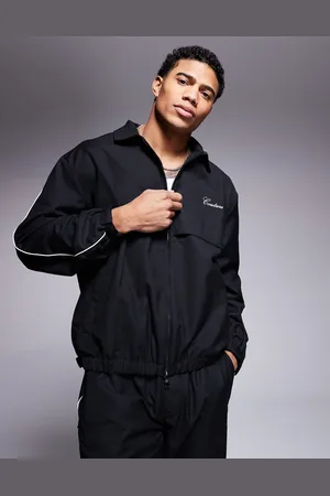 The Couture Club Chaqueta de chándal negra de estilo formal con ribetes de (parte de un conjunto)