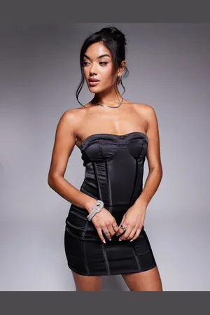 ASOS Top corsetero sin tirantes de satén elástico de (parte de un conjunto)