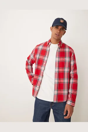 GANT Camisa roja a cuadros de corte estándar de franela de -Rojo