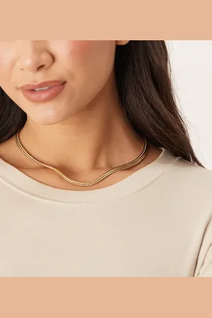 Accessorize Collar de cadena gruesa entrelazada chapado en oro de la colección Z de