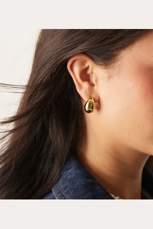 Accessorize Pendientes dorados gruesos en forma de lágrima chapados en oro de la colección Z de