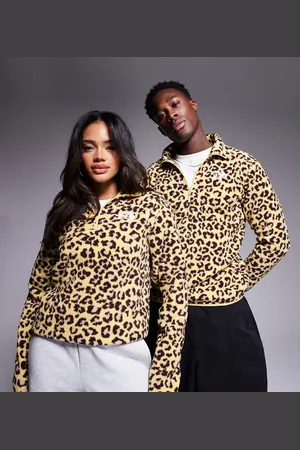 The North Face Polar con cremallera pequeña, estampado de leopardo y logo Shispare exclusivo en ASOS de