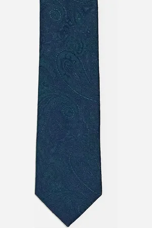 ASOS Corbata azul marino y verde con estampado de cachemir de