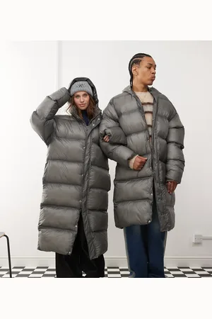 COLLUSION Chaqueta larga lavado acolchada de Unisex-Verde
