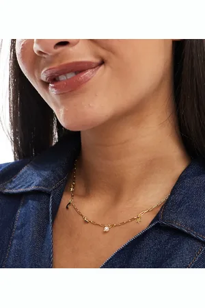Accessorize Collar con charms celestiales y letra L chapado en oro de la colección Z de