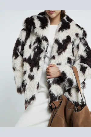 River Island Abrigo color con estampado de vaca de piel sintética de -Blanco