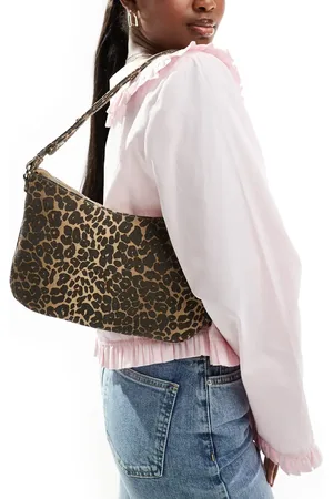 Cotton On Bolso de hombro con estampado de leopardo de lona Aries de Cotton On-Blanco