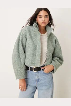 ASOS Chaqueta bomber con cuello alzado de bouclé de -Sin color