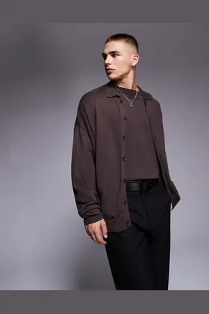ASOS Polo abotonado holgado de manga larga de punto de (parte de un conjunto)