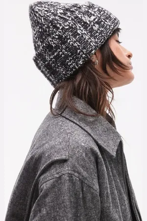 ARKET Gorro monocromático jaspeado de punto de mezcla de lana de alpaca de -Negro