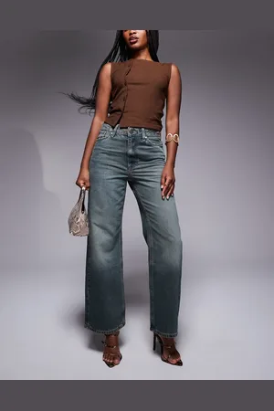River Island Vaqueros de corte recto holgado con lavado azul oscuro de